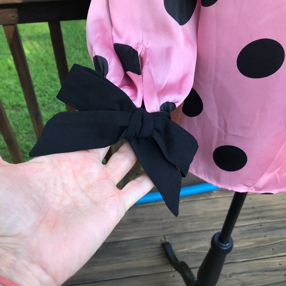 Zara Polka Dot Button Down Back Blouse - L - Picture 4 of 7